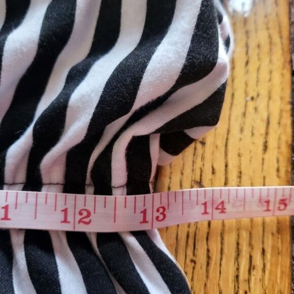 J.B. Wright Ltd. Petites Vintage Vertical Stripe Quarter Zip Midi Dress Size 7/8 - Picture 9 of 10